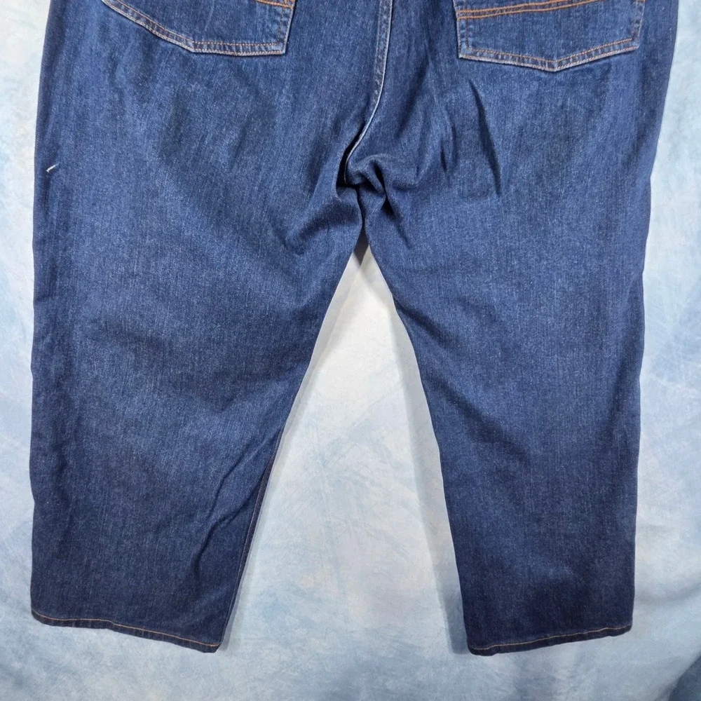 Orvis Mens Dark Wash Straight Leg Stretch Denim Jeans Blue Size 40x26